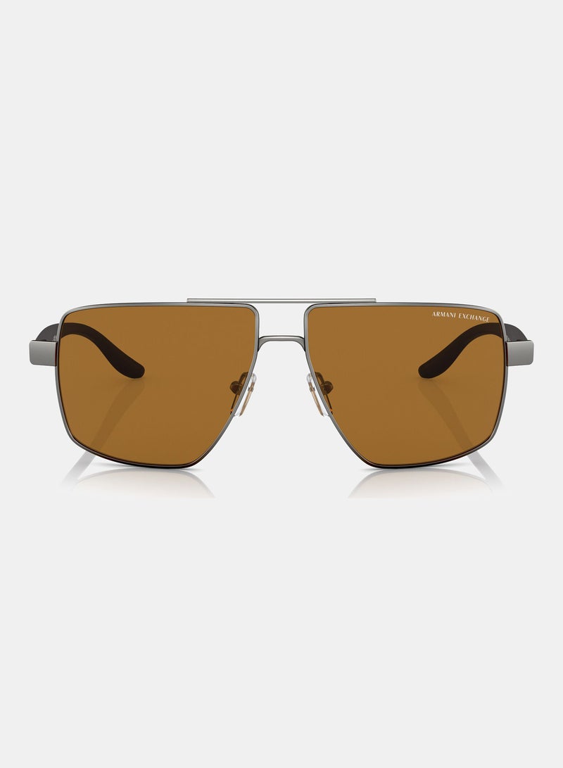 Armani Exchange Full Rimmed Pilot Sunglasses 0AX2037S 60 600383 - Image 5